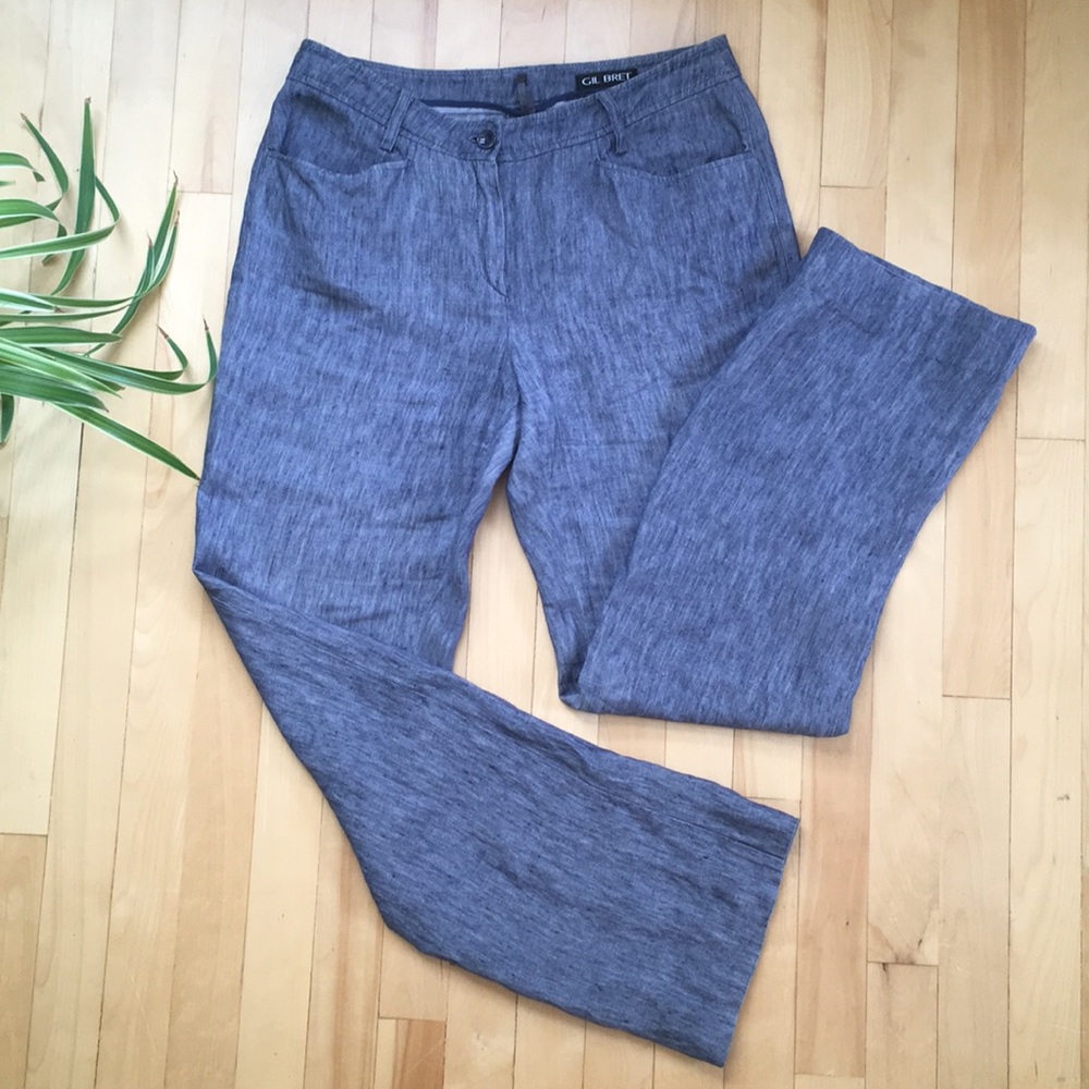 Blue linen pants/trousers, size 38 or medium